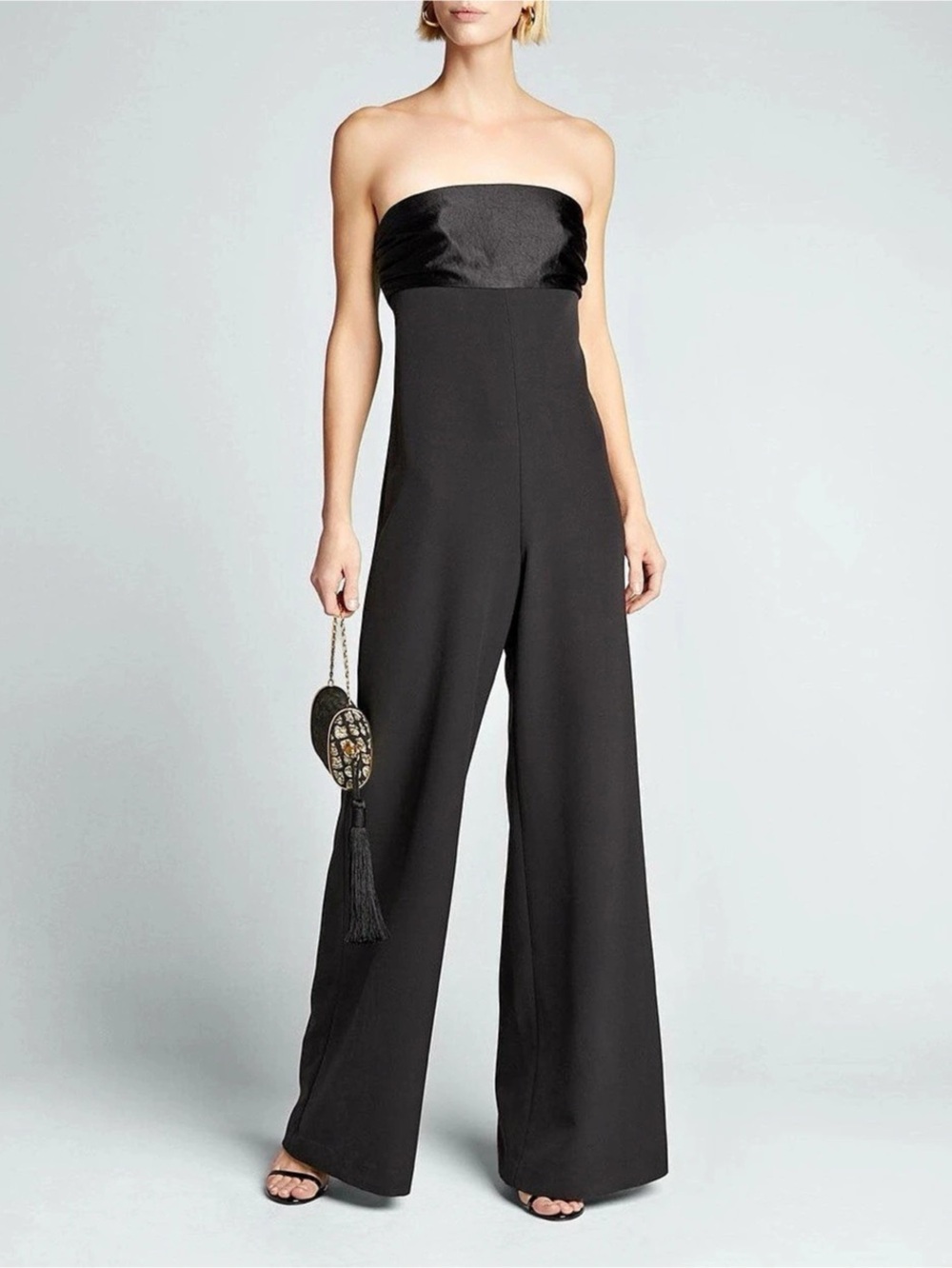 Milly Black Wide Leg Jumpsuit Size 8 Like New